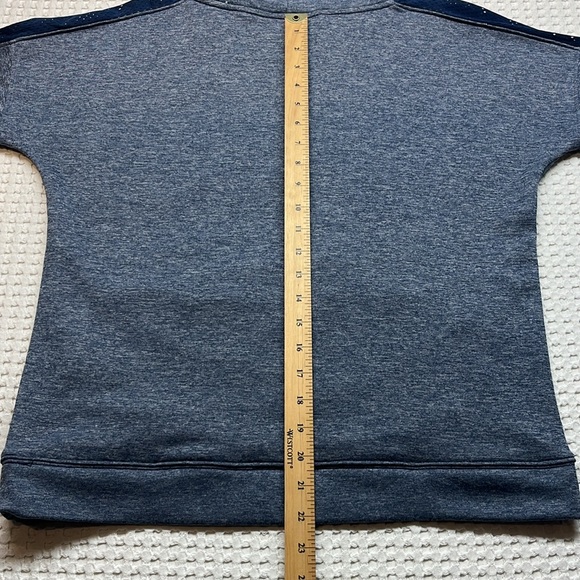 Under Armour Sweatshirt Top Womens Size Medium Blue Wrap Cowl Neck Pre Owned - Picture 11 of 14